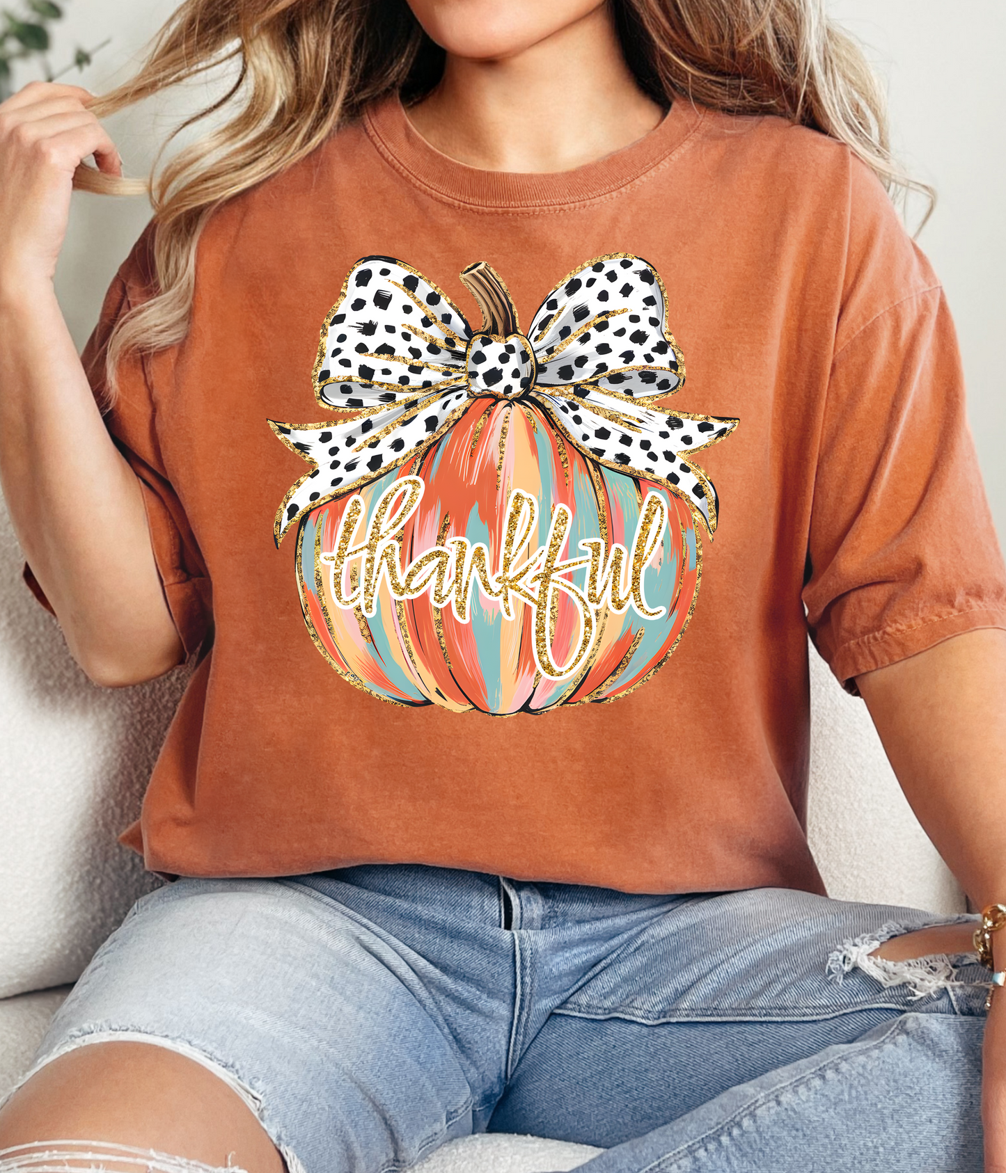 Thankful Glitter Pumpkin