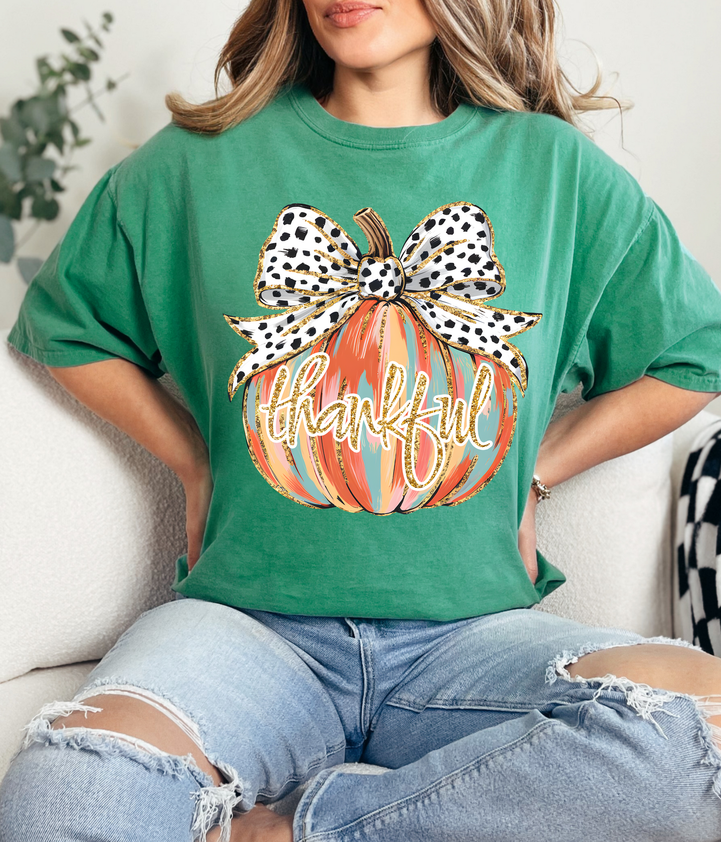 Thankful Glitter Pumpkin