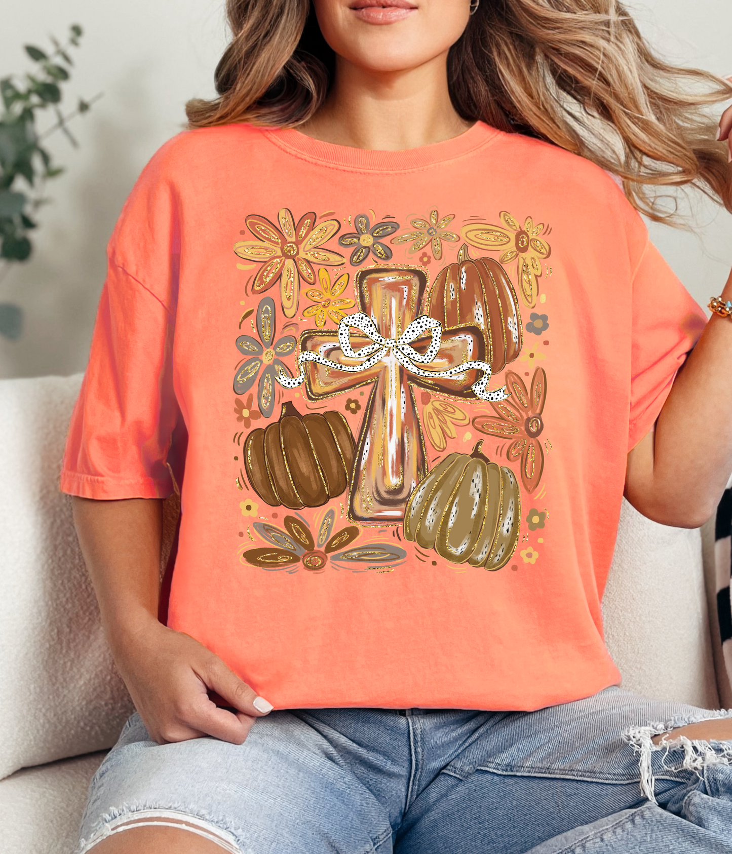 Brushstroke Coquette Fall Cross