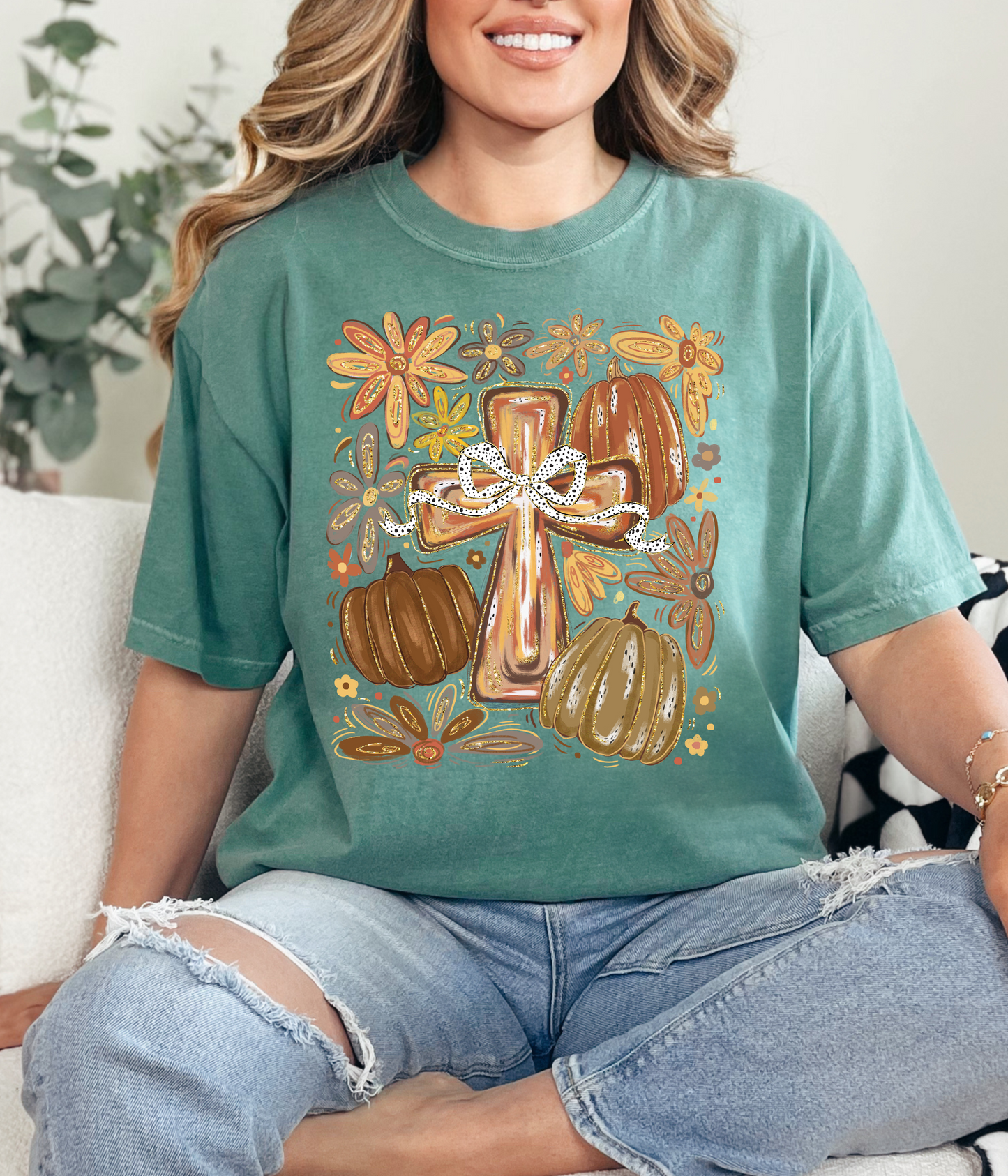 Brushstroke Coquette Fall Cross