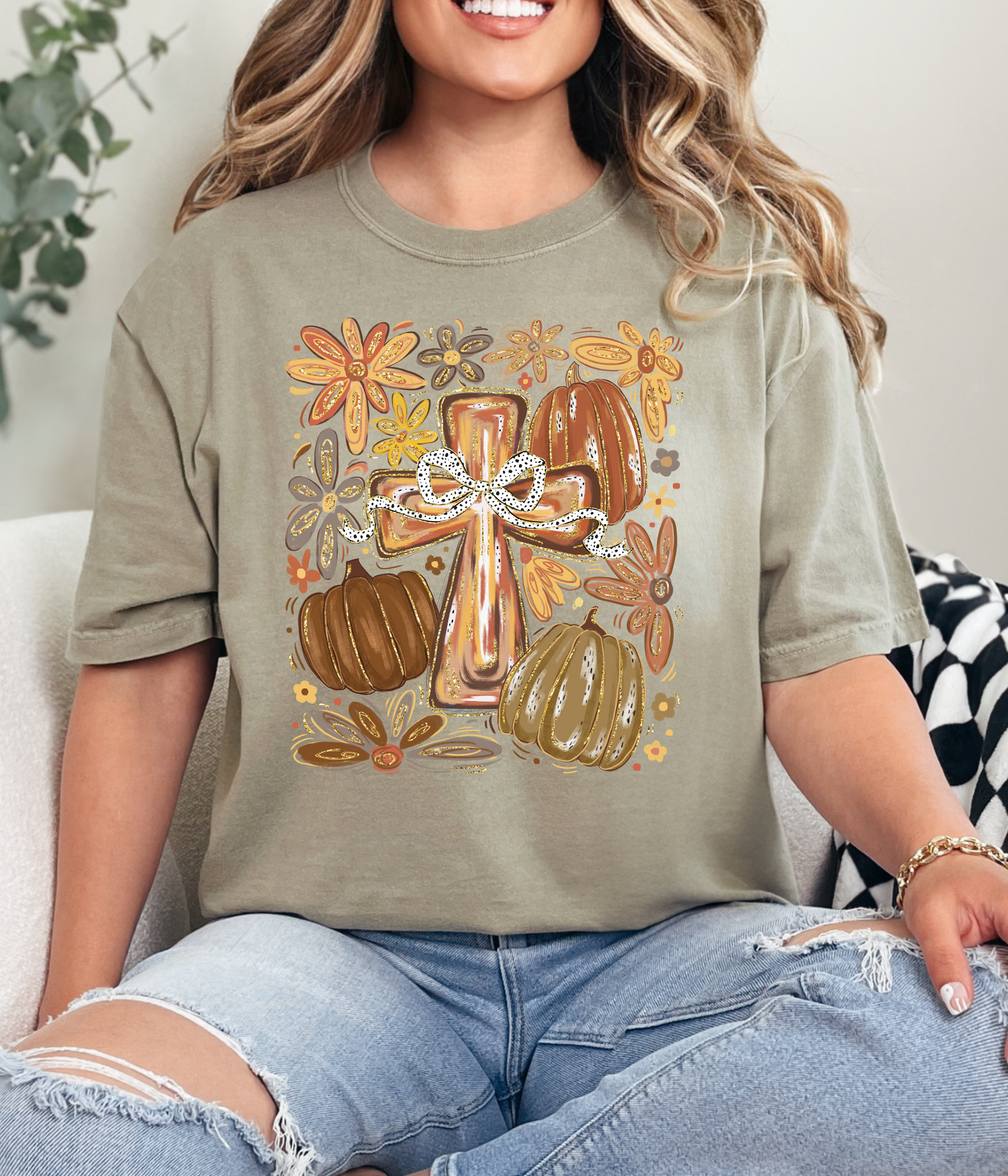 Brushstroke Coquette Fall Cross