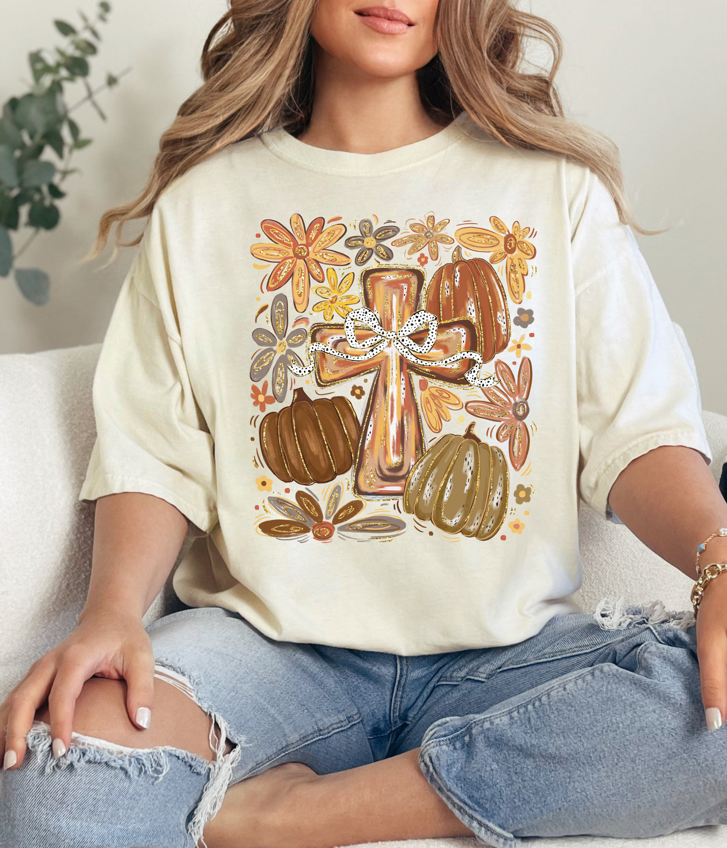 Brushstroke Coquette Fall Cross